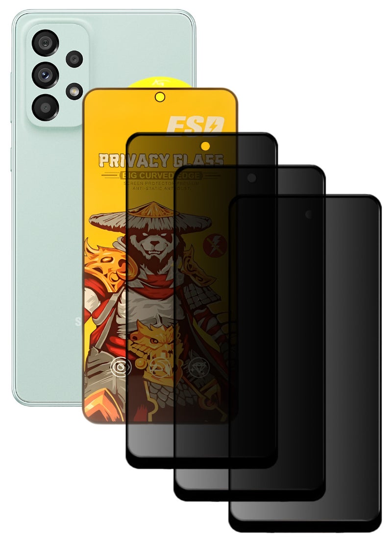 ESD 3 Pieces Tempered Dustproof Privacy Glass Screen Protector Compatible For Samsung Galaxy A72 - Image 1