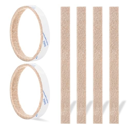 PremiFix Furniture Felt Pads Strips 20pcs Pack 1/2 x 6 Inches Self Adhesive Beige Furniture Pads Anti Scratch Felt Pads Heavy Duty 3mm Floor Protector for Chair Feet for Hardwood Floor - Image 1