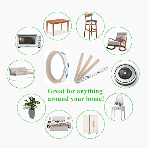 PremiFix Furniture Felt Pads Strips 20pcs Pack 1/2 x 6 Inches Self Adhesive Beige Furniture Pads Anti Scratch Felt Pads Heavy Duty 3mm Floor Protector for Chair Feet for Hardwood Floor - Image 4