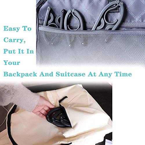 NOHUNT® Portable Folding Clothes Hanger, Black Suit, Household Goods Clothes Hanger Retractable Folding Hanger for Travel Saving Space Multifunctional Adult Child Non-Slip Travel Hanger Foldable 6pc - Image 4