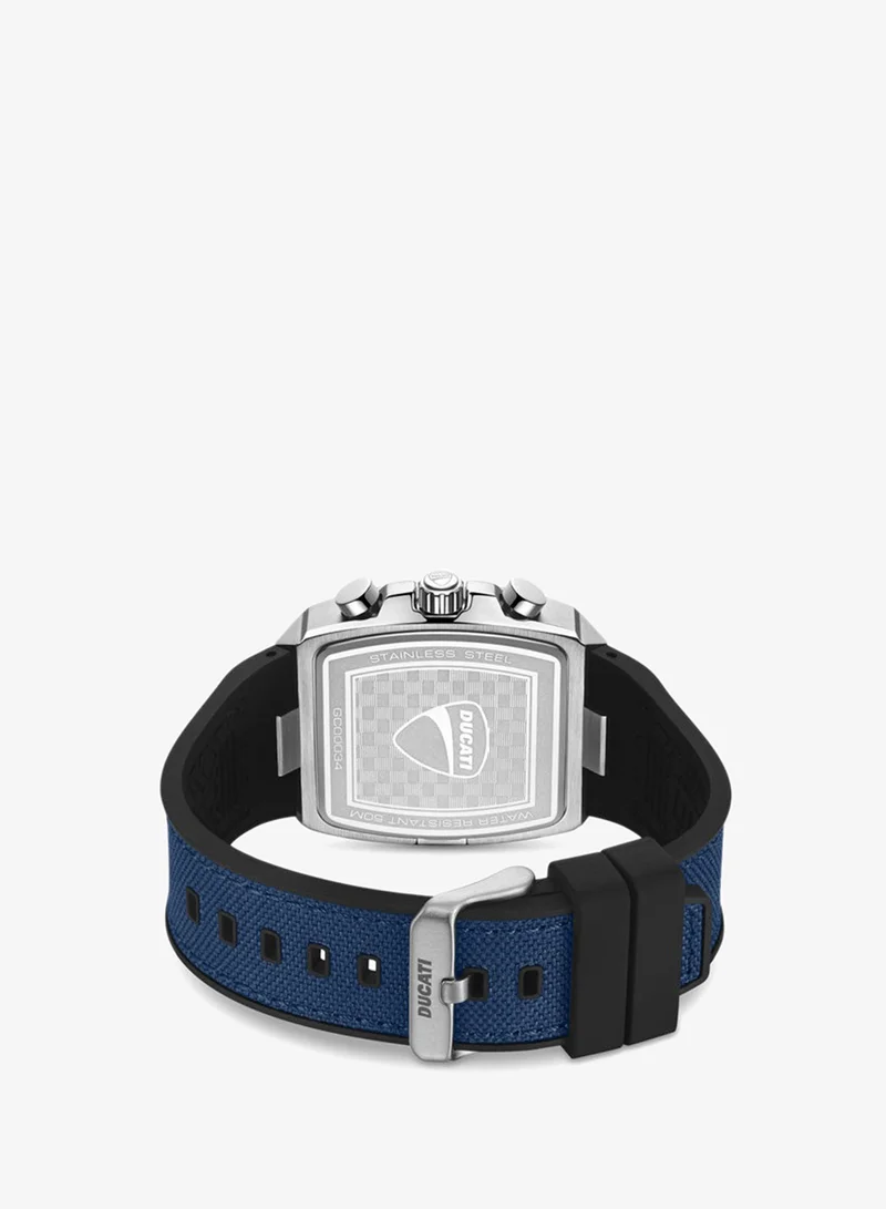 Ducati Blue/Black Traverse Blue Dial, Silicone-Nylon Strap, Chronograph Watch for Men, 42mm for Men | Best Price UAE