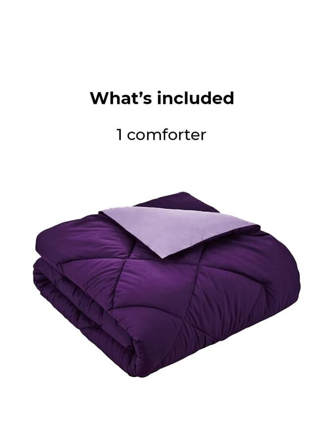 Home of linens - Cotton - Reversible Heavy Comforter -3.6Kgs - Down Alternative Filling - (For Matress 160cm/180cm) - Size (230cm x 240cm) - Lavender x Mauve - Image 1