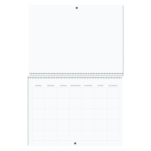 Reskid Blank Scrapbook Wall Calendar - 2-Pack - 80lb Cardstock - Undated, 12" x 9" Closed, 18" Open Size, Large Bookstore-Quality, Spiral-Bound Hanging Monthly Calendar for Kitchen & Office - Premium - Image 5