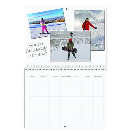 Reskid Blank Scrapbook Wall Calendar - 2-Pack - 80lb Cardstock - Undated, 12" x 9" Closed, 18" Open Size, Large Bookstore-Quality, Spiral-Bound Hanging Monthly Calendar for Kitchen & Office - Premium - Image 4