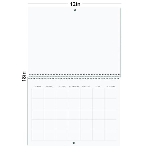 Reskid Blank Scrapbook Wall Calendar - 2-Pack - 80lb Cardstock - Undated, 12" x 9" Closed, 18" Open Size, Large Bookstore-Quality, Spiral-Bound Hanging Monthly Calendar for Kitchen & Office - Premium - Image 2