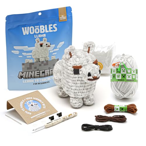 The Woobles Minecraft Crochet Kit – Beginner Crochet Kit for Adults and Young crafters, Easy Knitting Kit with Woobles Yarn, DIY Crafts, Crochet Animals, Minecrafts, Gift for Gamers & Crafters (Llama) - Image 1