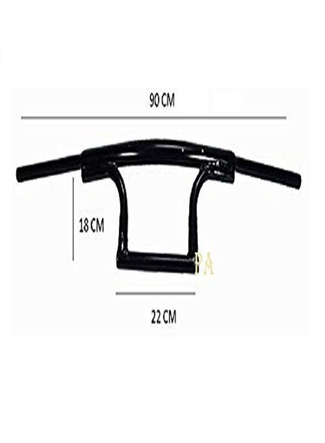 Pa Bike Handle Bar Dual Triple Curved Pipe Handlebar Black for Royal Enfield (Compatible) - Image 4