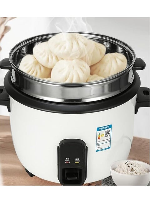 Commercial Rice cooker 10 Liter with Lid, SS Basket, Non-Stick Coated Cooking Pot Cook & Serve One Switch Function Millet Rice Grain Steamer, Rice Cooker