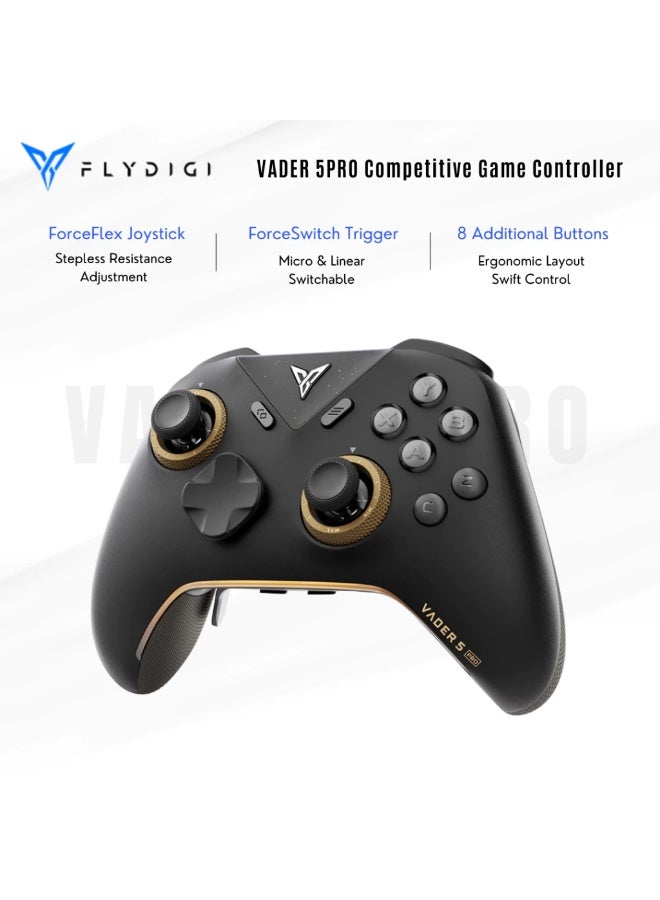 Flydigi Vader 5 PRO Elite Gaming Controller – Hall Effect Joysticks, Mechanical Buttons, Adjustable Triggers – Wireless/Bluetooth Gamepad for PC, Nintendo Switch & Android Mobile - Image 2