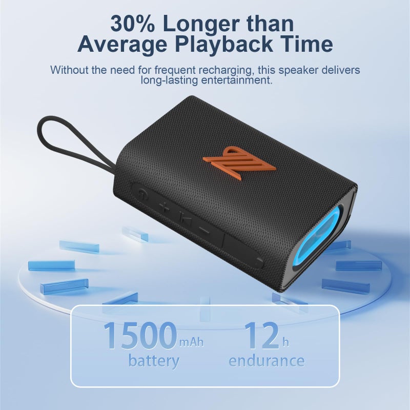 ZZB Bluetooth Speaker TWS Small Speakers Clear Loud Stereo Sound Portable Media Players Wireless Speaker with Lights IPX5 Waterproof Speakers Long Playtime for Home Party Outdoor Beach Electronic Gadgets - Image 4