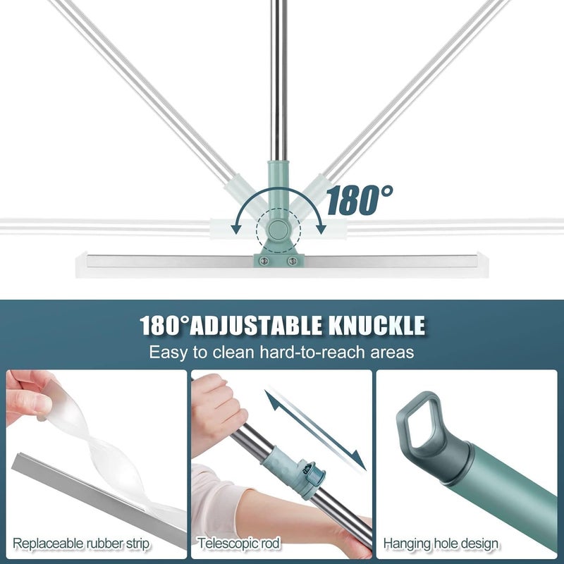 DOEASY Heavy Duty 50 Inch Magic Broom Silicon Floor Wiper 180 Degree Rotating Squeegee Broom for Cleaning Silicon Rubber Floor Scrubber for Home Garage Bathroom Tile Marble Glass Window Cleaning - Image 5