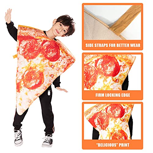 ReneeCho Kids Pizza Slice Halloween Costume Boys Girls Children Food Costume Funny Cosplay Onesie One Size - Image 5