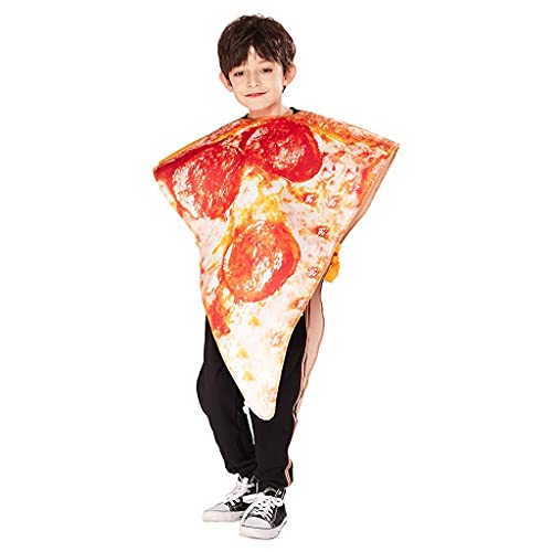 ReneeCho Kids Pizza Slice Halloween Costume Boys Girls Children Food Costume Funny Cosplay Onesie One Size - Image 2