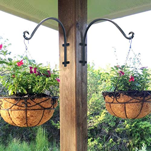 Lifyzoon Heavy Duty Hanging Plant Bracket: Outdoor Hand-Forged Hanging Plant Bracket Hook - 16Inch Black Bird Feeder Bracket - Image 5