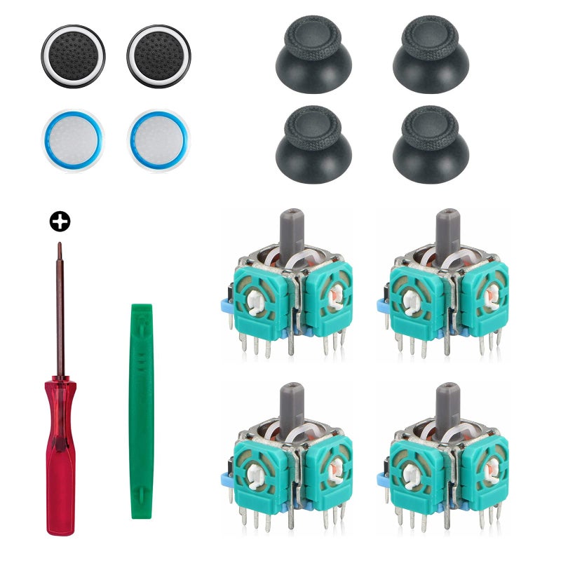 Veanic Replacement Thumbsticks Compatible with PlayStation 5 DualSense Wireless Controller, 3D Joystick Module Parts Analog Caps Compatible with Sony PS5 Controller 4pcs - Image 1