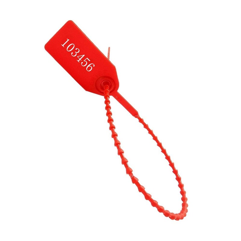 XF-Vel Plastic Security Tags Numbered Tamper Proof Seals Self Locking Zip Ties 9.84 Length (Pack of 500) - Image 1
