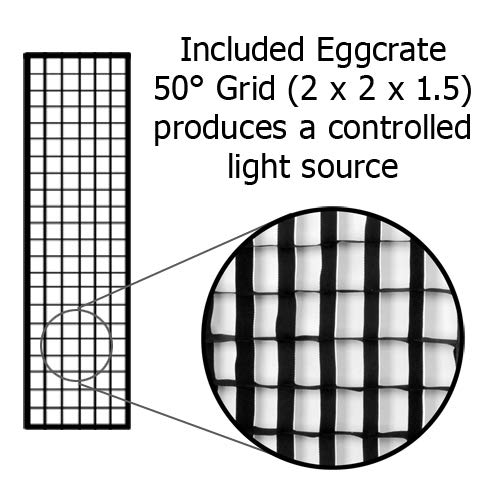 Fotodiox Pro Studio Solutions EZ Pro Strip Box softbox 12"x56" (12x56 in) Eggcrate - 50 Degree Grid (Each Grid Size: 2"(w) x2(l) x1.5(h)), Egg Crate - Image 2
