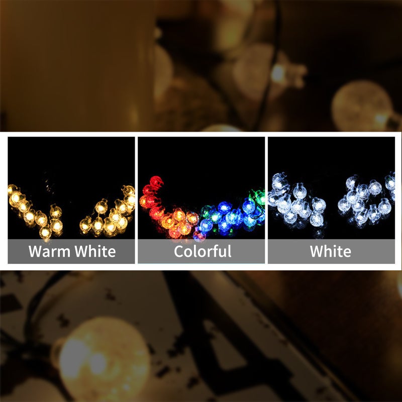 100LEDs Fairy String Lights Round Bulb Shaped Decorative Hanging Lights Waterproof Copper Wire Lights Garden Patio Landscape Backyard Lighting for Wedding Party Outdoor - Image 2