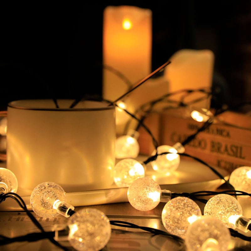 100LEDs Fairy String Lights Round Bulb Shaped Decorative Hanging Lights Waterproof Copper Wire Lights Garden Patio Landscape Backyard Lighting for Wedding Party Outdoor - Image 4