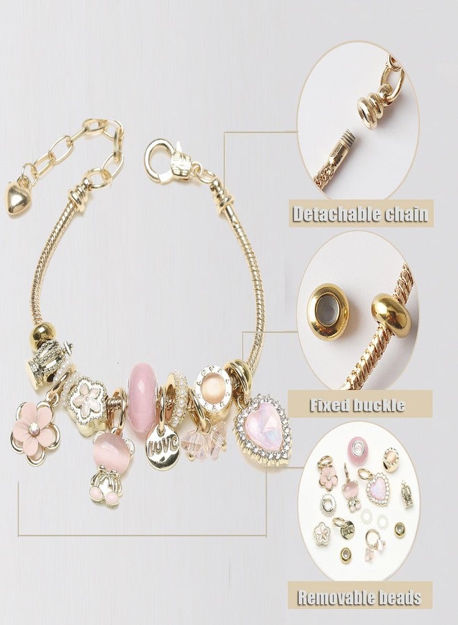 دي أس أساور DS Charm للفتيات المراهقات سوار صداقة لطيف ورائع من الكرتون الذهبي من الفولاذ المقاوم للصدأ صندوق هدايا عيد الميلاد قابل للتعديل للفتيات الصغيرات مجوهرات للأطفال هدايا العطلات (GOLD-3) - Image 4