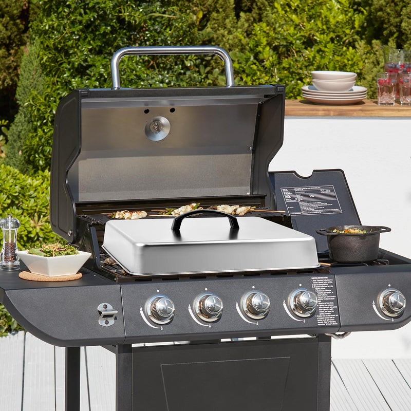 Kichwit Rectangular Basting Cover, Stainless Steel Grill Cover Lid for Outdoor Cooking, 13"(L) x 11.2"(W) x 2.5"(H), Cheese Melting Dome, Keeps Cooked Food Warm, 1 Pack - Image 5