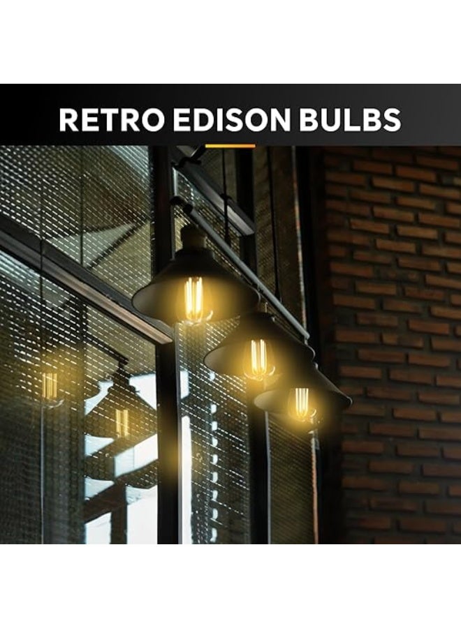 Baytion Vintage Edison Light Bulbs,6 Pack E27 LED Filament Light Bulbs, 6W Retro Antique Style Amber Glass Screw Lamp,2700K Not-Dimmable Incandescent Equivalent Amber Warm Light for Decoration - Image 4