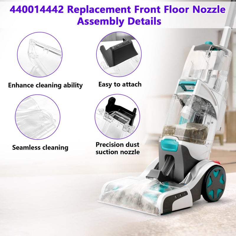 Earthtec 440014442 Replacement Front Floor Nozzle Assembly Fits for Hoover Carpet Cleaner Replacements Parts Compatible with SmartWAsh Gen 2 SmartWash PET FH52000G FH52001G FH52002G FH53000 (Without Sprayer) - Image 3