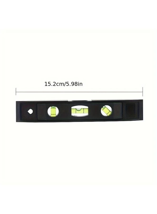 1pc Magnetic Spirit Level With 3 Bubble Vials ABS Casing Mini Portable Leveling Tool - Image 4