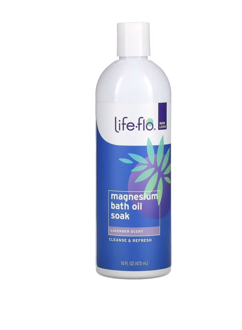 لايف-فلو زيت الاستحمام المغنيسيوم نقع اللافندر 16 أونصة سائلة 473 مل