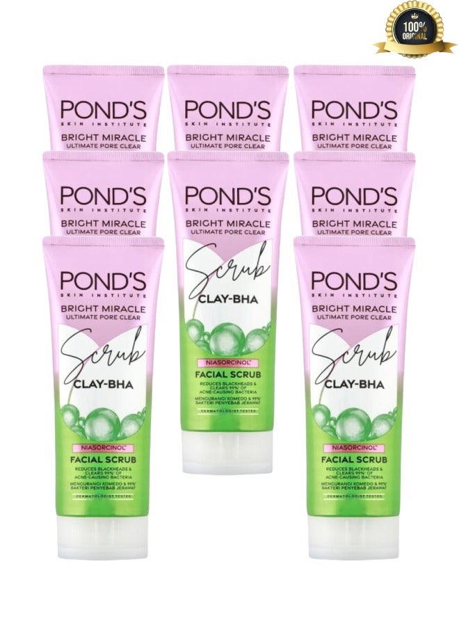 PONDS 8 Pieces Bright Miracle Ultimate Pore Clear Facial Scrub 100 Grams - Image 1