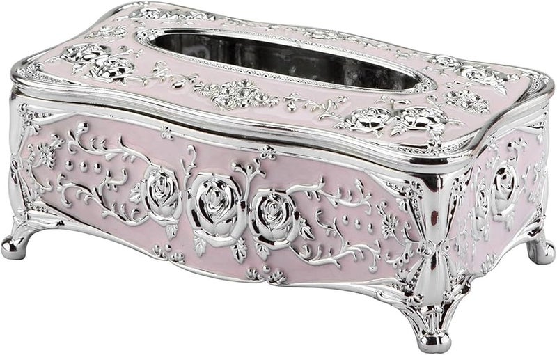 حامل علبة المناديل الفضية من مادة ABS لحامل المناديل للمنزل غرفة المعيشة طاولة المكتب - Image 1