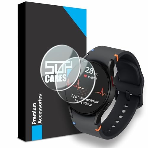 SupCares Military-Grade Gorilla Tempered Glass Screen Protector for Samsung Galaxy Watch 8, 7, 6, 5, 4 and Galaxy Watch FE (40 mm) With Installation Kit | Transparent | Pack of 2 - Image 1