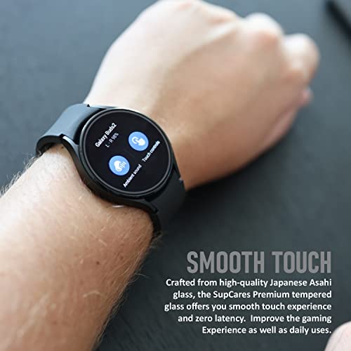 SupCares Military-Grade Gorilla Tempered Glass Screen Protector for Samsung Galaxy Watch 8, 7, 6, 5, 4 and Galaxy Watch FE (40 mm) With Installation Kit | Transparent | Pack of 2 - Image 3