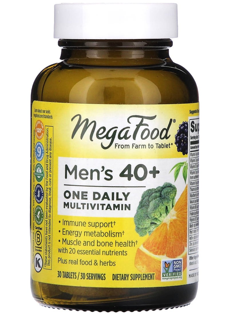 MegaFood Men 40+ One Daily Multivitamin, 30 Tablets 