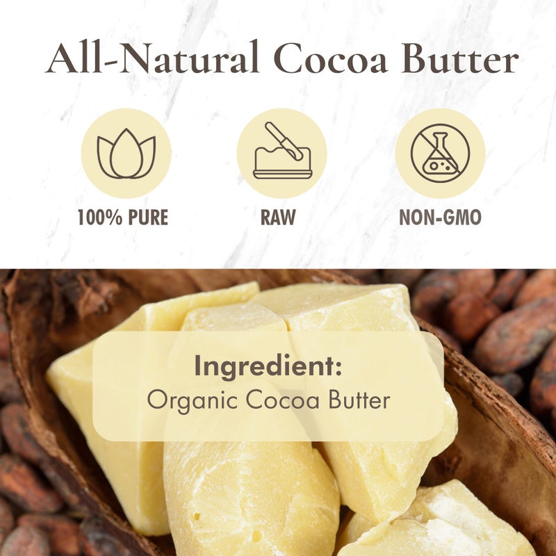Saaqin Cocoa (Cacao Butter) Butter, Pure, Raw, Unprocessed. Incredible Quality and Scent. Use for Lotion, Cream, Lip Balm or Body Butter. NON-GMO, Vegan - 1 lb By SaaQinÂ® - Image 3
