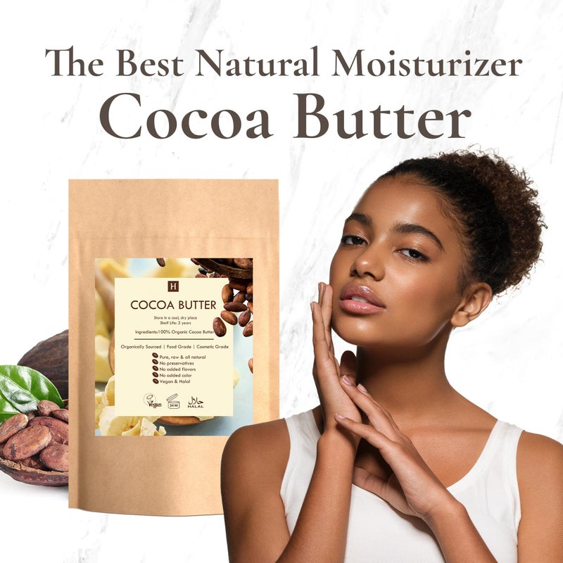 Saaqin Cocoa (Cacao Butter) Butter, Pure, Raw, Unprocessed. Incredible Quality and Scent. Use for Lotion, Cream, Lip Balm or Body Butter. NON-GMO, Vegan - 1 lb By SaaQinÂ® - Image 2