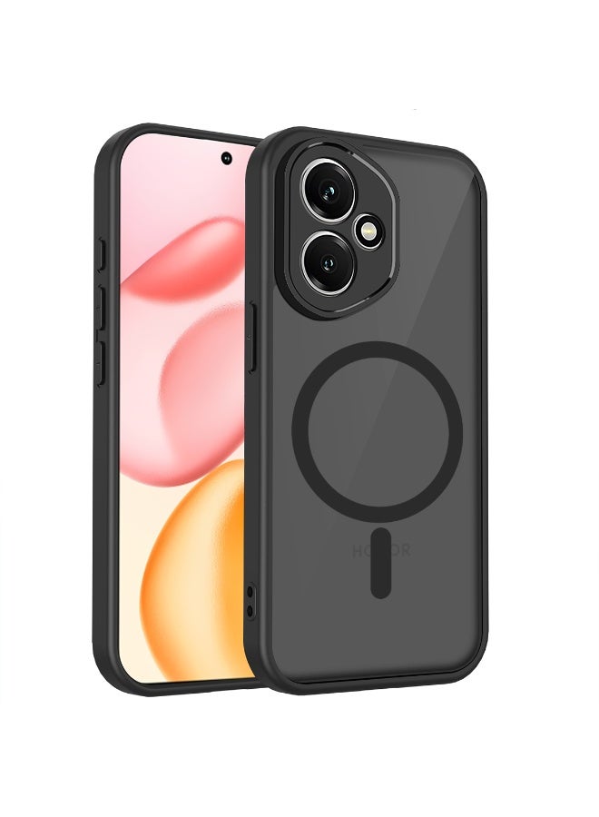 حافظة هاتف Honor 400، حماية محسّنة لكامل جسم الكاميرا، متوافقة مع MagSafe، لوحة خلفية شبه شفافة فائقة النحافة مع حماية للحواف الناعمة (أسود) - Image 1