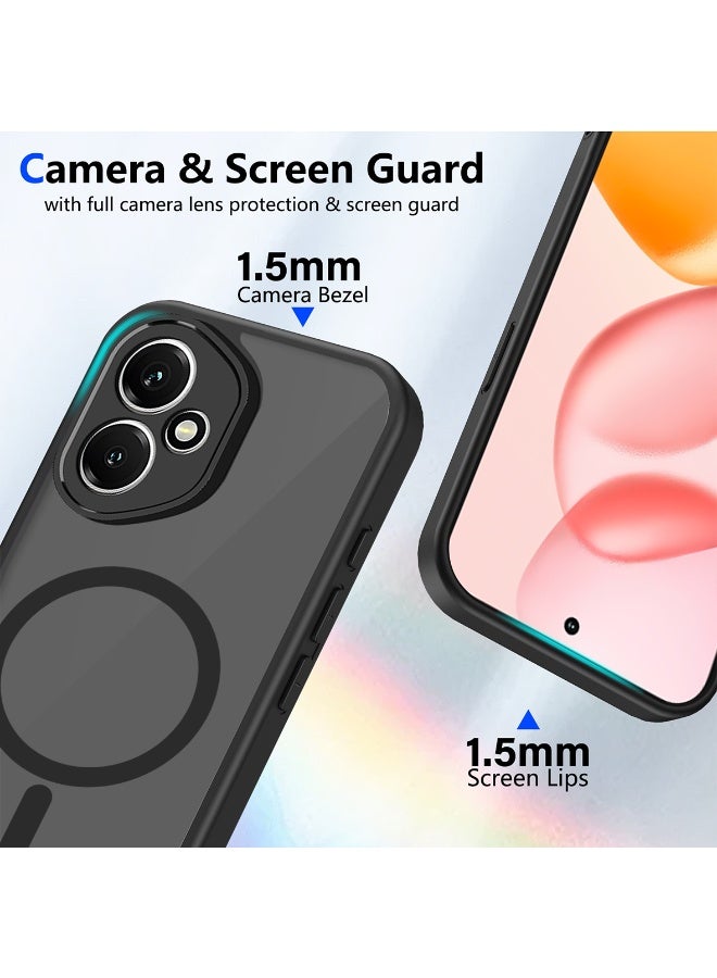 حافظة هاتف Honor 400، حماية محسّنة لكامل جسم الكاميرا، متوافقة مع MagSafe، لوحة خلفية شبه شفافة فائقة النحافة مع حماية للحواف الناعمة (أسود) - Image 4