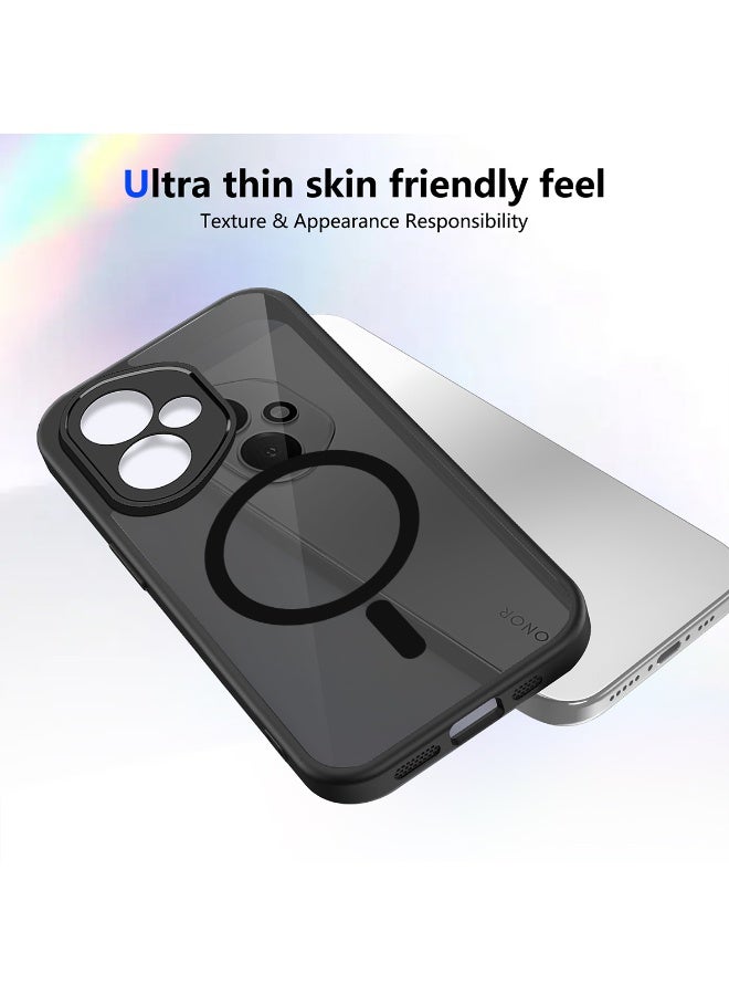 حافظة هاتف Honor 400، حماية محسّنة لكامل جسم الكاميرا، متوافقة مع MagSafe، لوحة خلفية شبه شفافة فائقة النحافة مع حماية للحواف الناعمة (أسود) - Image 3