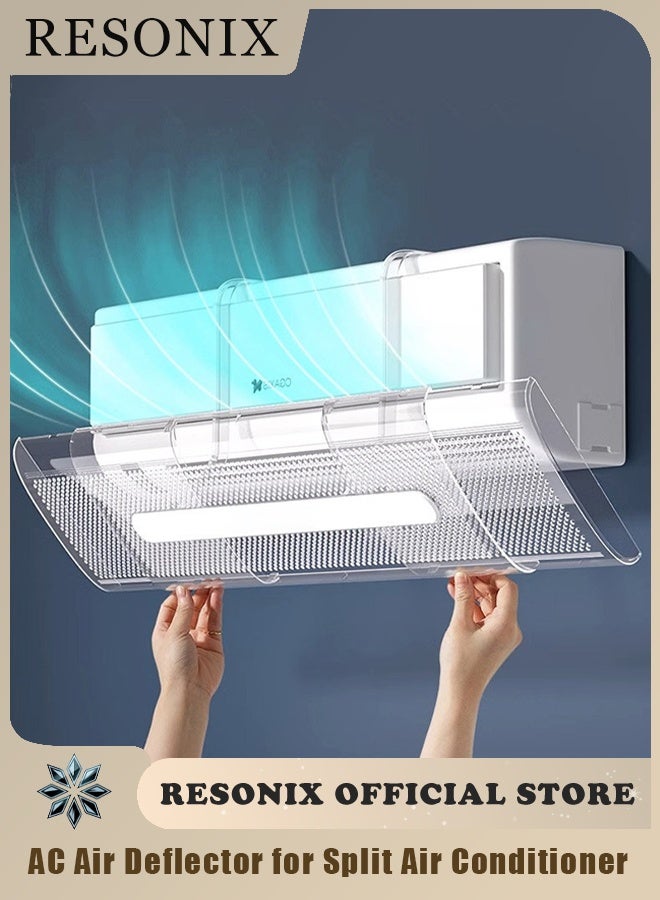 RESONIX Adjustable AC Air Deflector for Split Air Conditioner, Anti Direct Air Wind Shield, Universal No Drill Air Vent Deflector for Home Office Bedroom - Image 1