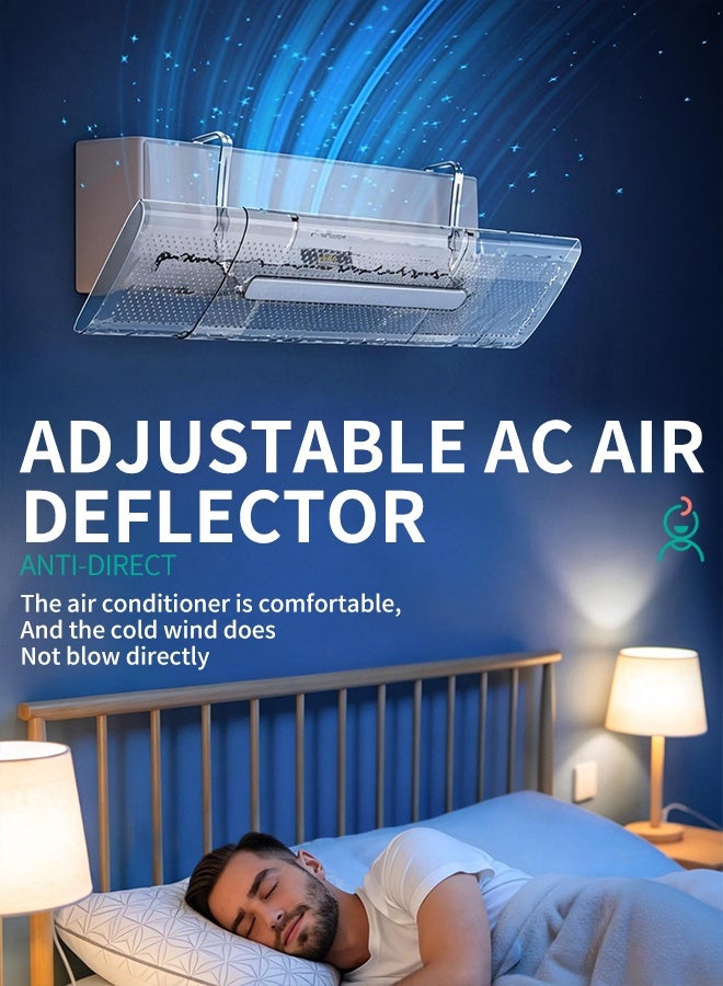 RESONIX Adjustable AC Air Deflector for Split Air Conditioner, Anti Direct Air Wind Shield, Universal No Drill Air Vent Deflector for Home Office Bedroom - Image 2