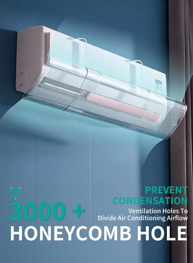 RESONIX Adjustable AC Air Deflector for Split Air Conditioner, Anti Direct Air Wind Shield, Universal No Drill Air Vent Deflector for Home Office Bedroom - Image 3