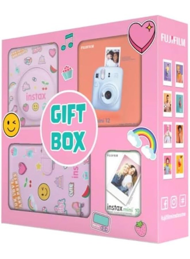 Instax Mini 12 Instant Camera Gift Box - Pastel Blue with Film, Case & Album - Image 2