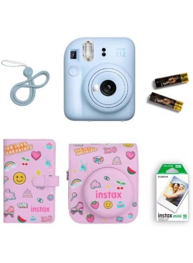 Instax Mini 12 Instant Camera Gift Box - Pastel Blue with Film, Case & Album - Image 1