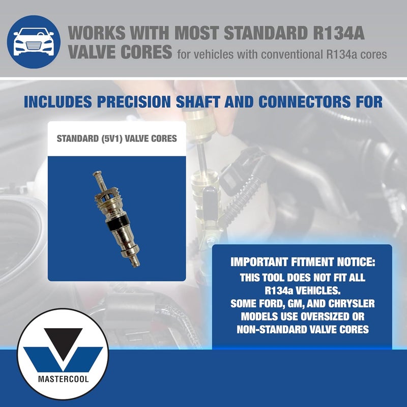 Mastercool R134A Valve Core Remover Installer - 6.8 Inch Tool for Standard 5mm Valve Cores - Image 3