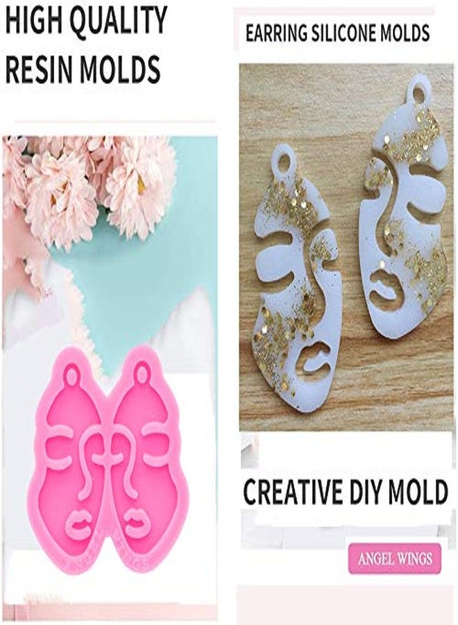 Angel Wings Cute Face Shape Earring Silicone Molds for Making Resin Jewelry Epoxy Resin Molds Earring Jewelry Resin Silicone Casting Molds for DIY Women Earrings, Resin Jewelry, Pendant Craft - Image 3