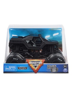 SPIN MASTER Monster Jam Official Soldier Fortune Truck, Retro Soldier Fortune Black Ops Collector 1:24 Scale Die-Cast Vehicle - Chrome Rims & Bkt Tread Tires, Use In All Playsets - Collectible For Fans & Birthday  - Image 1