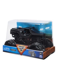 SPIN MASTER Monster Jam Official Soldier Fortune Truck, Retro Soldier Fortune Black Ops Collector 1:24 Scale Die-Cast Vehicle - Chrome Rims & Bkt Tread Tires, Use In All Playsets - Collectible For Fans & Birthday  - Image 4