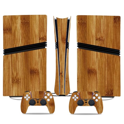 CXWITHY Skin Sticker for PS5 Pro Digital Edition, Protective Vinyl Decal Cover Wrap for Game Console Controller (Brown) - Image 1