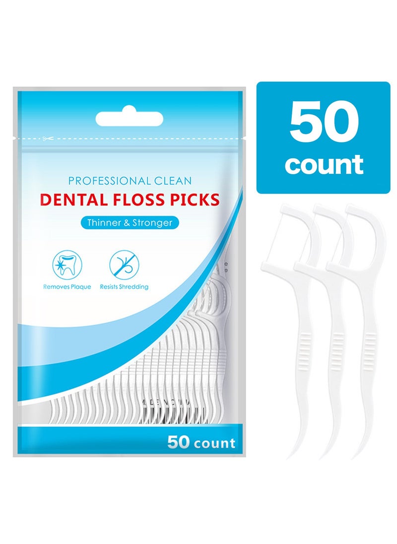 LOOPITYS 50-pcs dental floss toothpick,teeth stick,tooth picks,floss picks,teeth cleaning，family size (50 picks)  - Image 1